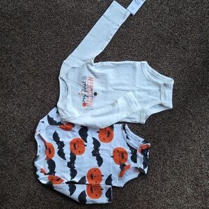 Lot of 2 Baby My First Halloween Bodysuits Onsies 24M 2-pack Long Sleeve NEW $28